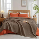 PHF Ultra Soft Waffle Weave Blanket Queen Size 90"x 90"- Washed Lightweight Breathable Cozy Woven Blanket for Bed - Aesthetic Decor for Couch Bedding Sofa Home Car - Cocoa Brown by CozyNest Decor