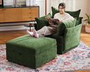 Oversized Loveseat Sofa, Modern Modular Sectional Couch Green Fluffy Chenille Mid Century 2-Seat 24.5" Deep Seat for Apartment, Living Room, Bedroom by CozyNest Decor