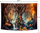 Delur Magical Forest Tapestry Fantasy Tree of Life Fairy Tale Enchanted Mystical Forest Tapestry Psychedelic Nature Landscape Wall Hanging Headboard for Bedroom Living Room Home Decor (51.2" x 59.1") by CozyNest Decor