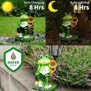mopha Solar Garden Statues Frog Decor wth Lanterns - 12.5'' Figurines Decorations for Patio Yard Lawn Ornaments Gifts for Christmas Birthday Easter Housewarming by CozyNest Decor