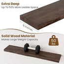 Floating Shelves for Wall Decor, Rustic Solid Elm Wood Live Edge Floating Shelves Wall Mounted, Wall Shelves with Invisible Bracket for Living Room Bathroom Bedroom Kitchen, 36 Inch Set of 2, Walnut by CozyNest Decor