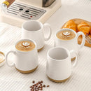 Large Ceramic Coffee Mugs Set - 15 OZ Porcelain Coffee Latte Cups Set of 4 with Handle Perfect for Cappuccino, Tea, Mocha, Hot or Cold Drinks, Unique Glaze Design for Home, Cafe and Coffee Bar, White by CozyNest Decor