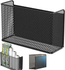 Magnetic Basket Fridge Lint Bin Dryer Ball Holder Laundry Room Organization Home Storage for Class Office School (Mesh，(1-Pack) Black/L) by CozyNest Decor