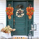 RECUTMS Fall Leaves Hanging Plant Artificial Fall Leaves Garland with Berry Fake Autumn Wall Hanging Leaf Vines for Home Halloween Party Door Frame Fireplace Decoration(Orange with Berry) by CozyNest Decor