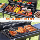 Realcook BBQ Barrel Charcoal Grill: Spacious Premium Outdoor Barbecue Grills with Side Tables - Perfect for Outdoor Cooking Backyard Grilling Patio Tailgating Camping Picnic and Party by GreenHaven Gardens