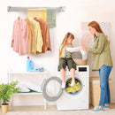 Wall Mounted Laundry Drying Rack, Retractable Clothes Drying Rack for Bathroom with Wall Template, 5 Stainless Rods Heaving 60 lb Capacity (White, 40") by CozyNest Decor