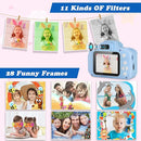 Kids Camera, HD Digital Video Camera, Childrens Toys for 3 4 5 6 7 8 9 Year Old Boys/Girls, Selfie Camera for Kids, Christmas Birthday Gifts with 32GB SD Card (Blue) by TinyTreasures Baby Boutique