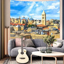 AMM Western Wall Tapestry Jerusalem Old City Church Tapestry for Bedroom Aesthetic Mediterranean Landscape Tapestries Wall Hanging for Living Room Dorm Office 80 x 60 Inch by CozyNest Decor
