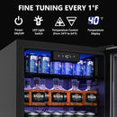 Beverage Refrigerator and Cooler, 126 Can Mini fridge with Plastic Door, Beverage Cooler with Digital Temperature Display & Adjustable Shelves for Soda Beer or Wine, Black by CozyNest Decor