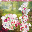 DLY Gardening Gloves for Women, Rose Gloves Gardening Thorn Proof, Long Garden Gloves for Women, Breathable Cowhide Leather Gauntlet(X-Large,White) by GreenHaven Gardens