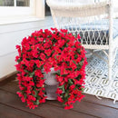 Faux Bougainvillea Artificial Flowers Plants for Outdoor Outside Decoration, 2 PCS Red Fake Flowers UV Resistant Look Real Silk Long Trailing Vines for Front Door Porch Planter Urn Patio Garden Yard by CozyNest Decor