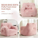 Hobestluk Bean Bag Chair for Adult Small Bean Bag Chairs with Arms Furry Beanbag Chair with Foam Filler Stuffed Bean Bag Sofa for Reading in Bedroom Living Room and Dorms(Pink) by CozyNest Decor