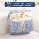 NEXHOME PRO Stripe Cozy Blanket, Knit Fuzzy Throw Blanket for Couch Bed Sofa Picnic, Ultra Soft Blankets for Women Gifts Blue 50 x 60 inches by TinyTreasures Baby Boutique