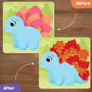jackinthebox Poke Poke Art – Dinosaurs Theme, Mess-Free Fabric Art and Craft, Flower Pressing Kits, Gift for Kids, Toys for Girls and Boys Ages 4 5 6 7 8 by TinyTreasures Baby Boutique
