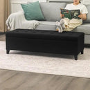 Joveco Storage Ottoman Bench, 51" Rectangle Long Bench, for Bedroom, End Foot of Bed, Living Room, Entryway, Line Black by CozyNest Decor