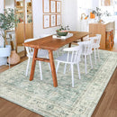 LIVEBOX Washable Area Rug 6x9 Rugs for Living Room Dining Room Under Table, Non-Slip Boho Indoor Carpet for Bedroom, Low-Pile Farmhouse Soft Carpets for Nursery Playroom, Sage Green by TinyTreasures Baby Boutique