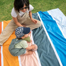 Nomadix Festival Blanket - Perfect for Picnics, Camping, & Lawn Seating - Plush Top & Water Resistant Base - Made with Post Consumer Recycled Materials - Stripes Retro - 60:x 70" by TinyTreasures Baby Boutique