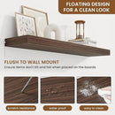 fuqing Floating Shelves for Wall, Bathroom Shelf Wall Mounted for Storage, Shelves with Invisible Bracket for Bedroom, Kitchen, Living Room, Farmhouse Small Book Shelf, 36 Inch Set of 2, Walnut by CozyNest Decor