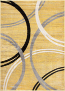 Rugshop Modern Wavy Circles Design Area Rug 8'8" x 12' Yellow by TinyTreasures Baby Boutique