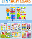 Exorany Busy Board Montessori Toys for Toddler Boy & Girl Birthday Gifts, Busy Book Learning Sensory Toys for Toddlers, Toddler Travel Toy Educational Activities Learn Fine Motor Skills by TinyTreasures Baby Boutique