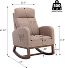 Dolonm Nursery Rocking Chair for Living Room, Upholstered Mid-Century Modern Nursery Rocking Armchair Tall Back Accent Glider Rocker, Camel by TinyTreasures Baby Boutique
