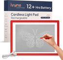 iVyne Rechargeable A4 Light Pad for Tracing & Weeding - LED Light Board for Weeding Vinyl - for Cricut Vinyl Weeding Tools - Ultra-Thin & Portable - Perfect for Artists & Crafters - Red by TinyTreasures Baby Boutique
