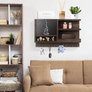 Key Holder for Wall, Mail Organizer Wall Mount with Key Hooks and Chalkboard & Mirror for Sunglasses Storage and Dog Leash Hanger, Decorative with 4 Double Hooks by CozyNest Decor