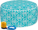 FUNHOME Inflatable Outdoor Ottoman with Air Pump,20"x9" Portable Patio Pouf,Water Resistant,Fade-Resistant,Round Blow Up Footrest Stools for Home Garden Camping Travel(Romantic Blue) by CozyNest Decor