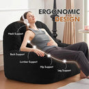 Homguava Bean Bag Chairs for Adults,Giant Beanbag Couch Adult Bean Bag Chair with Filler Included,Modern Lazy Sofa Comfy Chair for Living Room(Black) by CozyNest Decor