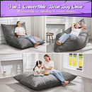 Hobestluk 3 in 1 Bean Bag Chair Giant Bean Bag Chairs for Adults with Velvet Cover Convertible Bean Bag Floor Cushion with Machine Washable Cover for Living Room (Velvet Grey) by CozyNest Decor