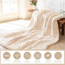 Chunky Knit Blanket - Luxury Soft Cozy 61 * 79 Bold Throw Blanket,100% Woven Blanket Rope Knot Throw Blanket for Couch, Sofa, Home Decor, Gift - Machine Washable（Cream） by CozyNest Decor