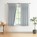 Vision Home Blue Gray Pinch Pleated Full Blackout Curtains Linen Blended Room Darkening Window Curtains 72 inch for Living Room Bedroom Thermal Insulated Pinch Pleat Drapes with Hooks 40" Wx72 Lx2 by CozyNest Decor