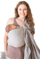 Ring Sling Baby Carrier – Breathable 100% Cotton Wrap for Infant Support, Baby Ring Sling – Grey Adjustable Muslin Fabric by TinyTreasures Baby Boutique