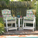 LVTXIII Outdoor Seat/Back Chair Cushion Patio Tufted High Back Cushion, Seasonal Replacement Rocking Chair Cushion with Ties, 22” W x 20D”, Set of 2, Damask Red by GreenHaven Gardens