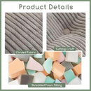 HIGOGOGO Square Stuffed Pouf Ottoman, Corduroy Poufs with Foam Chunk Filling, Furry and Fluffy Pouf Foot Stool Storage Ottoman, 21 X 21 Floor Poufs Foot Rest for Living Room, Grey by CozyNest Decor