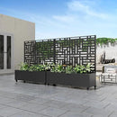 Casaphoria Metal Raised Garden Bed with Trellis and Wheels, 47"x47"x16" Planter Box for Climbing Plants, Vegetables & Vines, Features Drainage Holes and Privacy Screen (Black-Helen) by GreenHaven Gardens