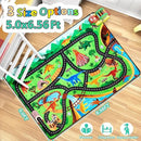 Kids Rug, Car Carpet for Kids' Toy Cars, 5x7 Ft Dinosaur Rug, Dino Safari Road Mat for Playroom, Educational Learning & Game Area Baby Play Mat Carpet for Children by CozyNest Decor