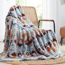 CASAAGUSTO Boho Sherpa Throw Blanket, Aztec Queen Blanket, Ultra Soft, Warm, Cozy, Plush, Thick Fleece Bohemian Throw Blanket for Couch, Bed, Sofa (Blue Grey 90 * 90 Inch) by CozyNest Decor