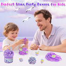 LAWOHO 6 Packs Gradient Purple Slime Kit - Cloud, Butter & Clear Slimes, Crunchy Slimes Kits for Kids with Beach Charms & Add-ins, Party Favors for Girls & Boys, 360ml Soft Non Stick Slime Making Kit by TinyTreasures Baby Boutique