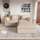 JACH Sectional Couches for Living Room, Cloud Sectional Couch with Deep Seat, Love Seat Modular Sofa with Chaise Ottoman, Covers Removeable & Washable, Sofas Furniture for Living Room, Khaki by CozyNest Decor