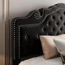Allewie Queen Velvet Bed Frame with Adjustable Headboard, Wooden Slats, No Box Spring Needed, Easy Assembly, Black by CozyNest Decor