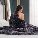 Cozy Bliss Faux Fur Throw Blanket for Couch, Fuzzy Soft Plush Thick Bubble Blanket for Sofa Bedroom Living Room,50 * 60 Inches Tie Dye Black by CozyNest Decor