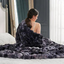 Cozy Bliss Faux Fur Throw Blanket for Couch, Fuzzy Soft Plush Thick Bubble Blanket for Sofa Bedroom Living Room, 60 * 80 Inches Tie Dye Black by CozyNest Decor