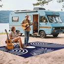 GENIMO Outdoor Rug 6' x 9' Waterproof for Patio Clearance, Reversible Lightweight Plastic Straw Camping Carpet, Large Area Rugs Mats for Rv, Backyard, Deck, Porch, Picnic, Balcony, Mix-Blue & White by CozyNest Decor