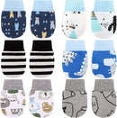 6 Pairs Newborn Baby Mittens No Scratch Gloves Infant Toddler Anti Scratch Essentials Unisex Cotton for 3-9 Months Girls Boys (Gray Series, Cool) by TinyTreasures Baby Boutique