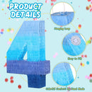 Sratte Number 1 2 3 4 5 6 7 8 9 Piñata with Stick Blindfold Confetti, Gradient Blue Piñata for Kids Boys Girls Birthday Party Anniversary Decorations Supplies(Number 4) by TinyTreasures Baby Boutique