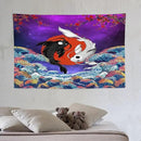 Houselerax Japanese Koi Fish Tapestry, Yin Yang Big Wave Cherry Blossom Tapestries Wall Hanging for Bedroom Living Room Office Decor 60"x40" by CozyNest Decor