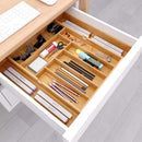 BAMEOS drawer organizer flatware organizer cutlery tray silverware organizer expandable adjustable bamboo drawer organizer kitchen bathroom by CozyNest Decor