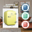 IBMF4SUN Fridge for Bedroom, Skincare, Portable Cooler & Warmer for Makeup, for Office & Home Refrigerator, Mini (4 L / 6-Can), Sun Yellow by CozyNest Decor