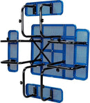 Global Industrial 46" Square Picnic Table, Perforated Metal, Blue Thermoplastic Coating, Attached Benches, 1-1/2” Umbrella Pole Hole, Outdoor-Rated, 1200 lb Capacity by GreenHaven Gardens